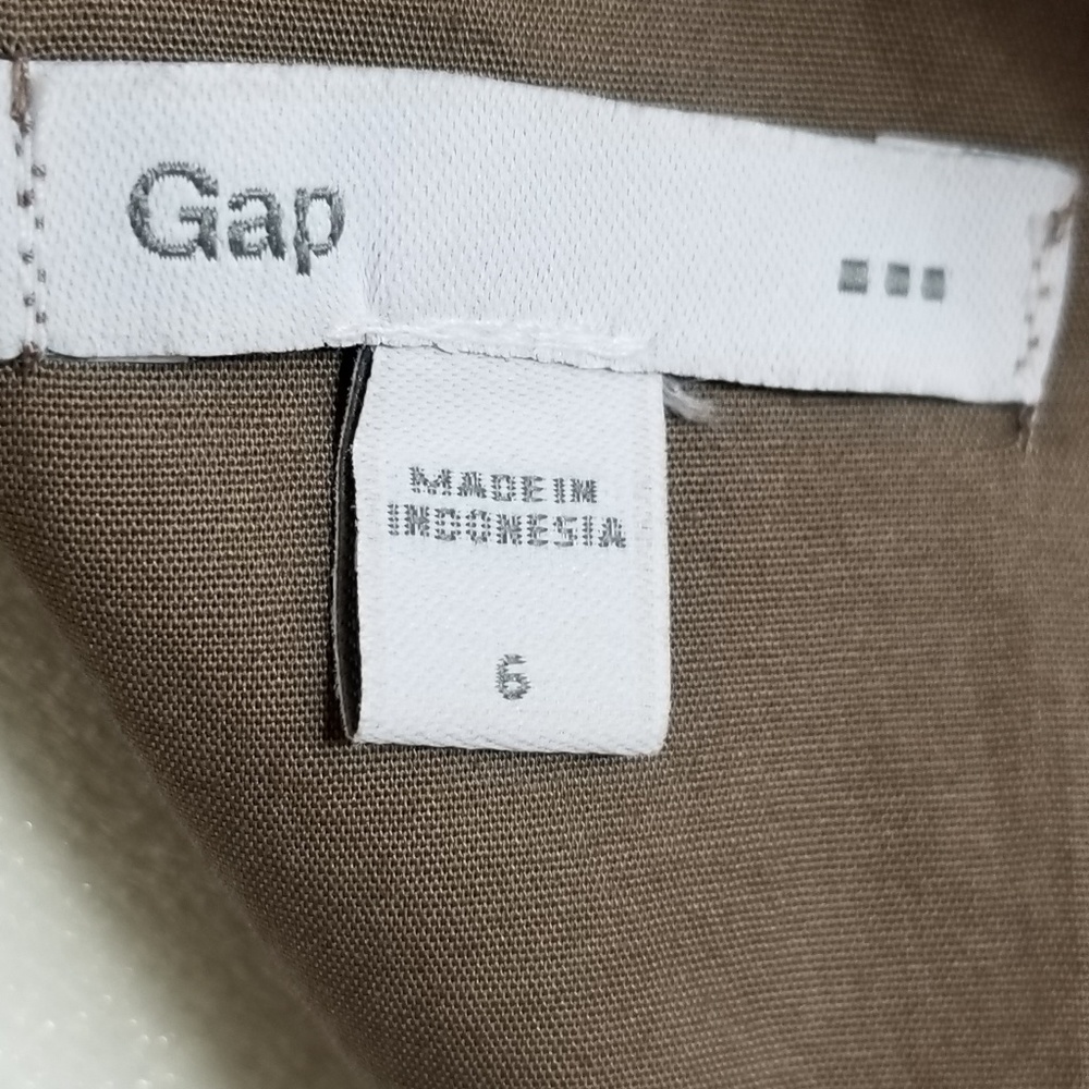 Gap one arm side zipper knee length green khaki dress - Picture 3 of 7